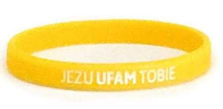 OPASKA SILIK. Jezu ufam Tobie  (żółta, wąska 6 mm)