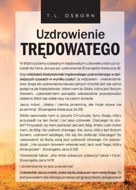 UZDROWIENIE TRĘDOWATEGO  broszura ewangelizacyjna (nowe wydanie)