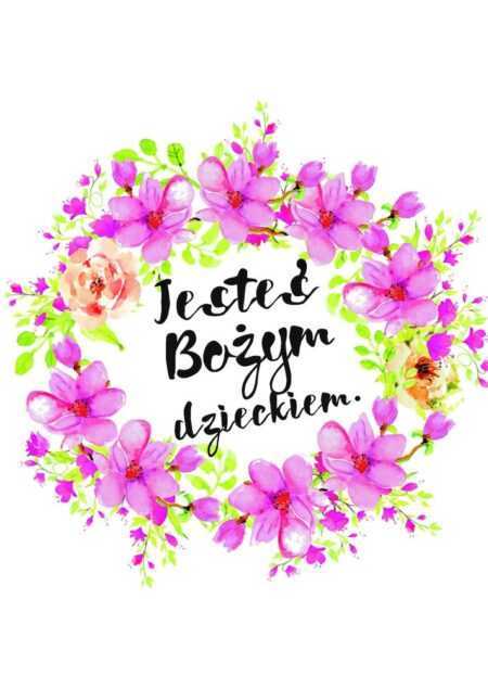 KARTKA SKŁADANA z tekstem: Jesteś Bożym dzieckiem