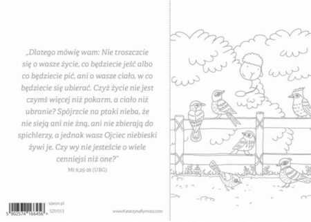 POCZTÓWKA Z KOLOROWANKĄ  Spójrzcie na ptaki nieba (SZP/013) - obrazek 2