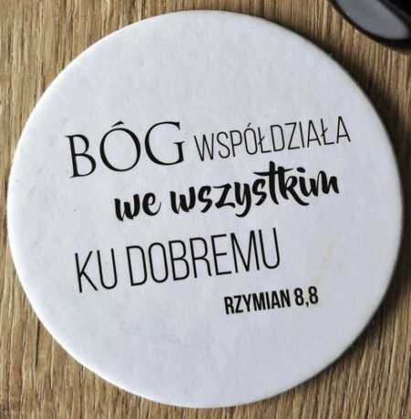 Podkładka korkowa - Bóg współdziała we wszystkim ku dobremu Rzym 8,28