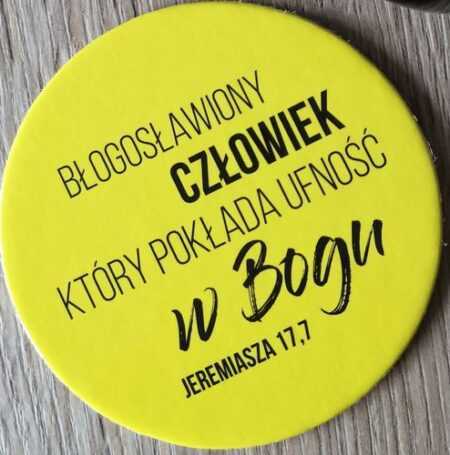 Podkładka korkowa - Błogosławiony człowiek który pokłada ufność w Panu   Jer. 17,7