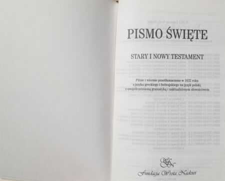 UWSPÓŁCZEŚNIONA BIBLIA GDAŃSKA - skórzana ekskluzywna oprawa ze złoceniami - obrazek 3