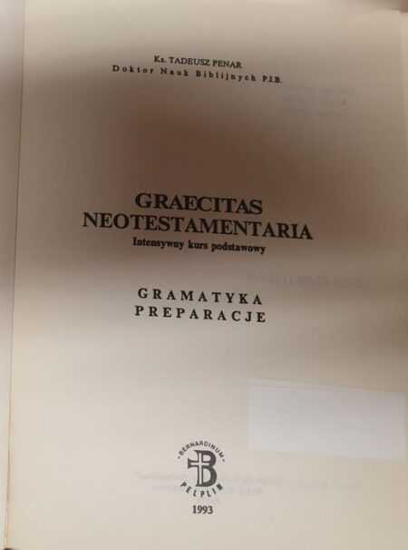 Graecitas Neotestamentaria  (Tadeusz Penar) - obrazek 2