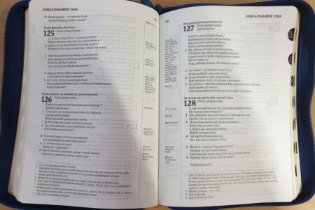 Biblia SNP (przek. literacki EIB) duża, niebieska premium, wycięcia, złocone brzegi, zamek - obrazek 2