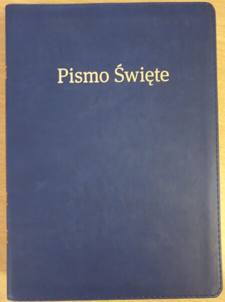Biblia SNP (przek. literacki EIB) duża, niebieska premium, wycięcia, złocone brzegi, zamek