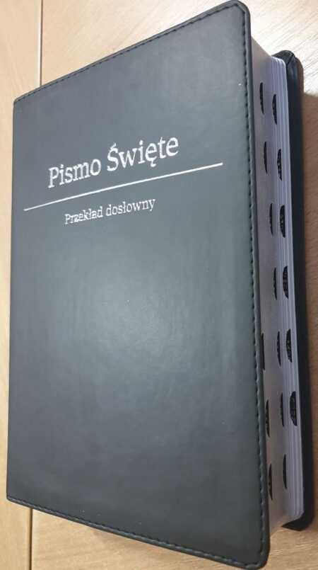 Biblia SNPD (dosłowny EIB) Stary i Nowy Testament Premium, format średni, wycięcia, kolor grafitowy - obrazek 2