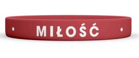 Opaska silikonowa – MIŁOŚĆ – czerwona