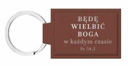 Brelok skórzany – Będę wielbić Boga