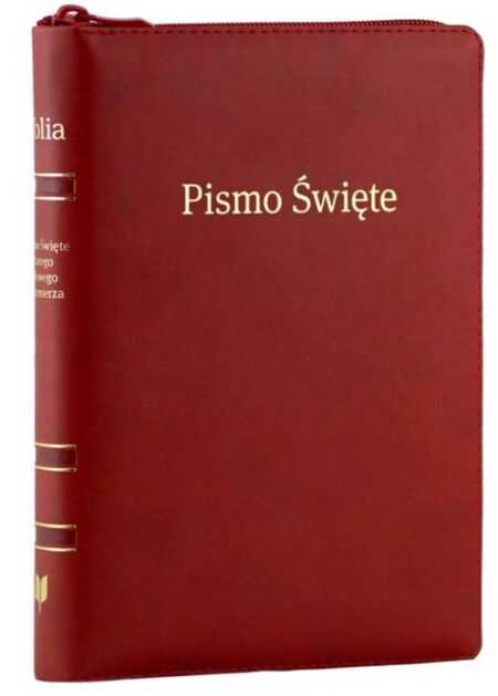 Biblia SNP (przekład literacki EIB) średnia PU + zamek, wycięcia (okładka bordowa)