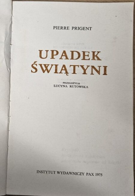 UPADEK ŚWIĄTYNI  (Pierre Prigent) - obrazek 2