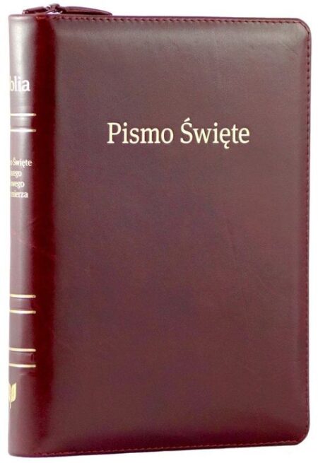 Biblia SNP (przekład literacki EIB) średnia, skóra +zamek + indeksy  (bordowa)